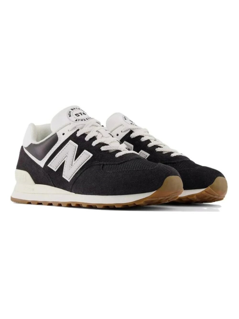 New Balance 574 Black White Gum Retro Sneakers Women's 8.5 / Men's 7